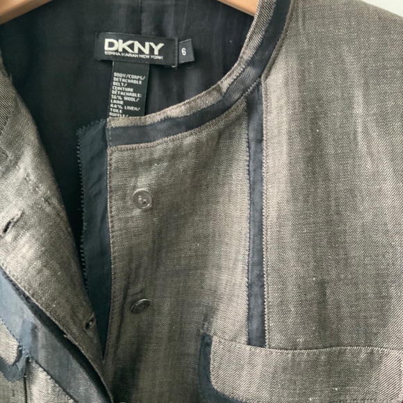 DKNY two piece suite, dress size 8, jacket size 6, warm brown grey with a sheen - Picture 4 of 8